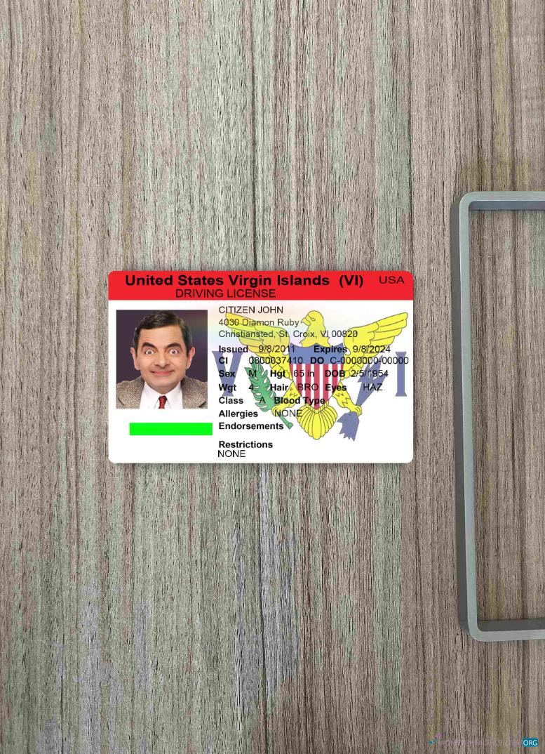 Download USA Virgin Islands DL photolook FRONT Photoshop template